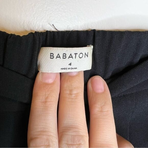 Babaton Black High Waisted Cropped Dress Pants, Size 4 - Picture 5 of 8